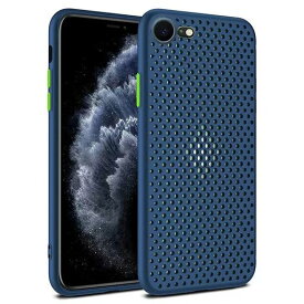 LuoiweiiPhone17E/16e用ケースメッシュ超スリムなメッシュ通気性放熱冷却アイフォン17E/16eスマホケースカバーバンパーTPU耐衝撃防衝撃擦り傷防止滑り止め軽量薄型(ネイビー)