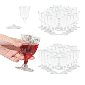 ワイングラス使い捨てプラスチック50個使い捨て赤ワイングラス220ML誕生日パーティー結婚式イベント用品組み立てアップグレード版の厚みが増しました