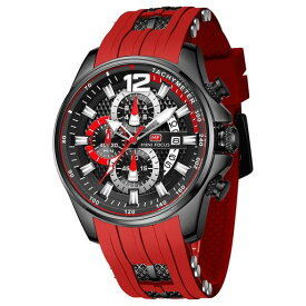 腕時計メンズ、watchformen、クオーツスップウォッチ機能付き日付シリコンベルト3ATM防水頑丈おしゃれシンプル格付けカジュアル勉強仕事アナログ人気ランキングブランドプレゼント0350(レ…