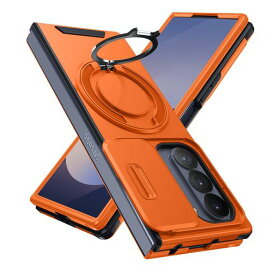 GalaxyZFold7用ケースリング付きスライド式カメラカバー隠しスタンド耐衝撃スタンド機能縦横両対応車載ホルダーPCTPUバンパー防塵人気落下防止滑り止め指紋防止ギャラクシーZフォールド75G…