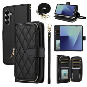 Elisorli for Samsung Galaxy Z Fold 7 ���/�V�����_�[�X�g���b�v �J�[�h�X���b�g �W�b�p�[���z ���� PU���U�[ �X�^���h ���߂� �g�ѓd�b�̃J�o�[ ���� ZFold Z7 G Fold7 7Z �E�H���b�g�P�[�X ����