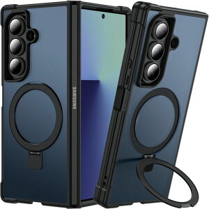 GalaxyZFold7�P�[�X�yMagSafe�Ή��z�}�O�l�b�g�X�^���h�t���ϏՌ�����������&�w��h�~���C�����X�[�d�Ή�zfold7�P�[�X�K���X�t�B�����t���Ȃ�(�u���b�N)