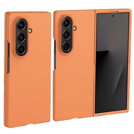 ForGalaxyZFold7ケースPC素材全面保護LucktreeGalaxyZFold7対応保護ケースPCマット質感耐衝撃擦り傷防止指紋·汚れ防止薄型超軽量手触り良い着脱簡単(オレンジ)