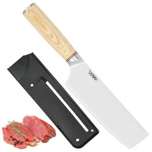 Utaki両刃・菜切り包丁野菜包丁刃渡り165mm【Gwen・グウェン】440Cステンレス鋼天然木柄専用ケース付き野菜を処理するのが得意