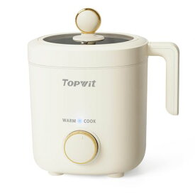 TopWit炊飯器小型2合炊き1.2Lミニ炊飯器ノンスティックコーティングBPAフリーポータブルワンタッチ&保温機能付きW5.9*L5.9*H8インチベージュ
