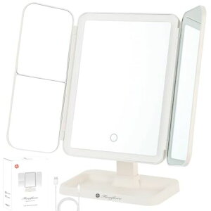 Fiorifiore���D�~���[��㋾�O�ʋ�LED���C�g���ϋ�3���F�ؑ�2/3�{�g�勾2000mAh�o�b�e���[�G�閾�邳�̒����p�x�����\90°/180°��]���~���[�^�C�vC�[�d(���U�[�^�C�v)