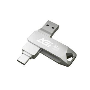 AGI USB������ 64GB USB3.2 Gen1 USB Type-C/Type-A �ő�ǂݎ�葬�x 120MB/s �O�t�������� iPhone/iPad/Android/PC�ȂǕ����̃f�o�C�X�̃f�[�^�o�b�N�A�b�v�Ɠ]���ɑΉ� UE138A