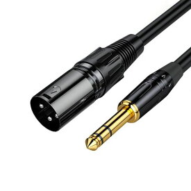 TRkin 6.35mm to XLRケーブル 公-公 1M 耐久 カラオケ/マイク/エレキギター ブラック