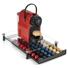 RECAPSコーヒーポッドホルダー収納引き出しネスプレッソコーヒーカプセル対応キッチンオーガナイザーブラックGlassandIronブラック