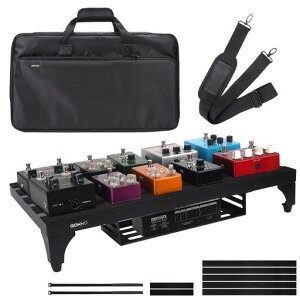 GOKKO超軽量ギターエフェクターボードアルミニウム合金ペダルボード丈夫で耐用キャリングバッグ付き(L-ブラック)