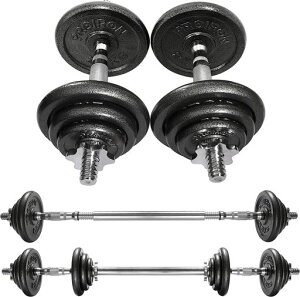 PROIRON�_���x���ώ�20kg�����S10kg2�Z�b�g�R�l�N�V�����E�`���[�u(�����p�V���t�g)�Ńo�[�x���ɂ��Ȃ��_���x���z�[���W���؃g���[�j���O�ƃE�F�C�g���t�e�B���O�p(���v20kg)