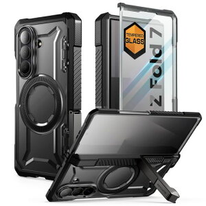SUPCASEGalaxyZFold7SC-56F/SCG34�P�[�X�ی�J�o�[�ČRMIL�K�i�擾�q���W�ی�X�^���h�t��MagSafe�Ή������K���X�X�N���[���v���e�N�^�[�����ϏՌ�UBGrip�V���[�Y