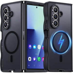 GalaxyZFold7�P�[�XMagSafe�Ή��E�F�[�u�J�o�[�ϏՌ��w��h�~�g��t���[�����˂��˃n�[�hPC�o�b�N�������zfold7�P�[�X�������E�u���b�N