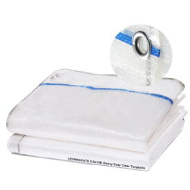 UCINNOVATE園芸温室シート2x3m透明防水シート防塵植物保護日焼け止めカバーサンシェルター防寒カバー雨よけシート透明ヘビー防水家、庭、ガーデン、防雪凍結防止片付け簡単