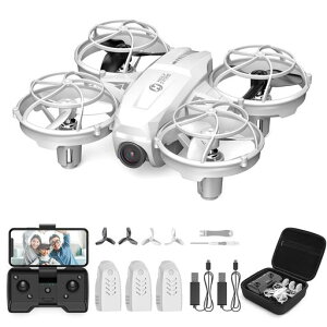 Holy Stone �h���[�� �q������ 100g���� 1080P�J�����t�� ���^ �g�C�h���[�� �o�b�e���[3�� ���[�P�[�X�t�� HS420 �z���C�g