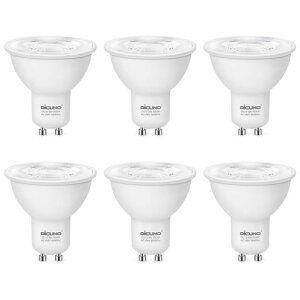 DiCUNO LED�d�� GU10���� �����F 50W�`�n���Q������ 5W LED�X�|�b�g���C�g 500lm 5000K �L�p38° �ȃG�l 6��
