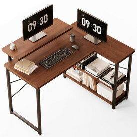 Merytesパソコンデスク学習机勉強机computerdeskゲーミングデスクワークデスクL字デスク棚付きpc省スペース組立簡単在宅勤務