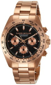 [ダニエル・ミューラー]DANIELMULLER腕時計クロノグラフメンズウォッチDM-2002BKピンクゴールドxブラックメンズ