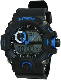 CREPHA(クレファー)腕時計アナログ&デジタル腕時計アナデジT-SPORTS多機能日常使用生活防水5気圧ウレタンベルトメンズブルーTS-AD093-BL