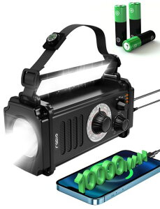 Greadio��e�ʏ[�d���h�Ѓ��W�I10000mAh�o�b�e���[�t��AM/FM�Z�g���W�I�����xSOS�A���[���t���ً}���Ԃ̂��ߒn�k�k�ВÔg�䕗��d�ً}�΍�X�}�z�[�dType-C��񂵏[�d�\�[���[�[�d�Ή�AAA���d�r