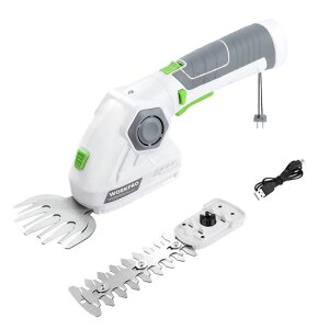 WORKPRO【三重安全ロック7.2V充電式】芝生バリカンガーデンバリカン生垣バリカン芝刈り機無負荷運転80分ハンドル180度調整可能ブレード2枚付Type-C充電ポート付バリカン刈幅97mmトリマー刈長…