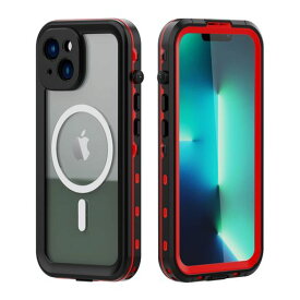 iPhone14Plusケース防水ケースクリアケース防塵防雪耐衝撃完全防水[MagSafe対応]クリア前カバーと透明バックカバーの組み合わせiPhoneケースカバーストラップ付き米軍MIL規格取得アイフォン14Plus