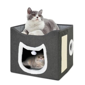 Pawnax�L�x�b�h�h�[����w�����L���b�g�n�E�X�L�����ӂ�ӂ튦���΍��L�̉Ɛ܂肽���ݔL�n�E�X���ݒg�����􂦂錢�L���p�ē~���p�ۉ��h���y�b�g�p�i�O���[(M40x40x36cm)