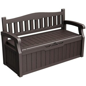 Alebert物置収納ベンチ屋外302L大容量ロングベンチ2人用ストッカー屋外収納ガーデン収納ベンチコンテナ防水耐候ベランダ/ガーデン/庭/ベランダ収納大容量おしゃれ(ブラウン容量302L)