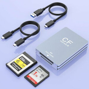 �y2025�V�݌v�zCFexpress Type B & SD �J�[�h���[�_ 2 in 1�A�f���A���X���b�gUSB3.2 10Gbps �����]�� CFexpress Type B cf�J�[�h���[�_�[ �A���~�j�E�� �^�C�v cf�J�[�h �A�_�v�^�[ cf�J�[�h