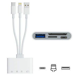 �y2026�V���f���z4in1 SD�J�[�h���[�_�[ SD/TF(MicroSD)�Ή� USB-C/USB-A/Lightning ���@�\USB-C�|�[�g����(�����o�́E�}���[�d�E�f�[�^�]��) OTG�@�\ ����5Gbps�o�����f�[�^�]�� �ő�2TB �ݒ�s�v