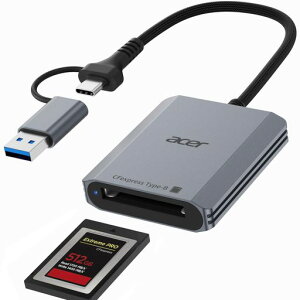 Acer CFexpress Type B �J�[�h���[�_�[ 10Gbps�y2-in-1�zUSB-A & �^�C�vC CF�J�[�h �A�_�v�^�[ USB 3.2 Gen2 �i�C�����҂� CF�J�[�h �ϊ��A�_�v�^ �m�[�g�p�\�R���E�^�u���b�g�EiPhone 17