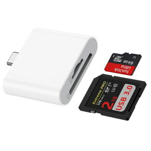 USB-C SD�J�[�h���[�_�[ USB3.0 �����]�� OTG�@�\ 2in1 SD/microSD ���Ή� Type-C USB�Ή� �O���X�g���[�W �o�����f�[�^�]�� �ő�2TB�Ή� iPhone17/iPhone16/iPhone15/iPad