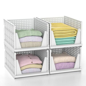 収納ボックス引き出し衣装ケース押入れ用クローゼット用服収納収納ラック積み重ね大容量折りたたみ(XLサイズ4個)