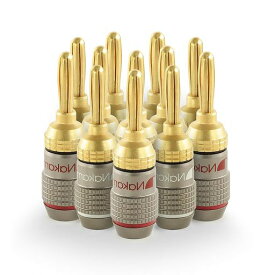 Nakamichi FanLock Excel シリーズ 24k 金メッキ バナナプラグ 10 AWG - 18 AWG ゲージ サイズ 4mm スピーカー アンプ Hi-Fi ステレオ ホームシアター ラジオ オーディオ ワイヤ ケーブル AV