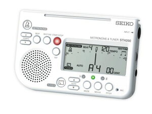 SEIKOセイコーメトロノームチューナー大音量譜面台取付可能吹奏楽部に最適ホワイトSTH200WH