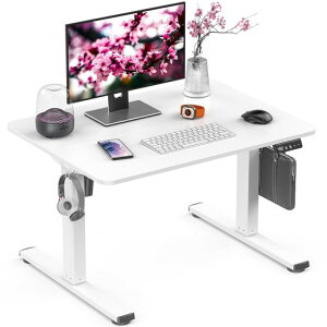 Xyndyx電動オフィスワークローデスクテーブル自動昇降式デスクスタンディングデスク高さメモリー機能静音衝突検知収納フック付きpcオフィスデスクテレワーク【幅80x奥行き60x高さ48-75cm耐…