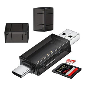 SD�J�[�h���[�_�[ 2in1 Type-C&USB2.0 �J�[�h���[�_�[ 2TB��e�ʑΉ�/2�������ǂݎ�� ���^ �y�� �v���O�A���h�v���C �����f�[�^�]�� OTG�@�\���� iPhone 17/16/15 Pro�n�� Android �X�}�z iPad