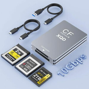 �y2026�V�݌v�zCFexpress Type B & XQD & SD �J�[�h���[�_ 3 in 1�A�f���A���X���b�gUSB3.2 10Gbps �����]�� CFexpress Type B cf�J�[�h���[�_�[ �A���~�j�E�� �^�C�v cf�J�[�h �A�_�v�^�[