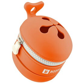 BoomsFishingST2携帯ゴミ箱シリコンポーチカラビナ付き釣りアウトドア用花粉対策オレンジ