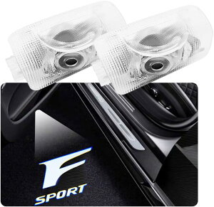 レクサス カーテシランプ ロゴ ドアウェルカムライト LEDロゴ投影 対応LS ES IS LX RX GS UX NXシリーズ 車用ドアランプ 工具付 2個セット (F sport)