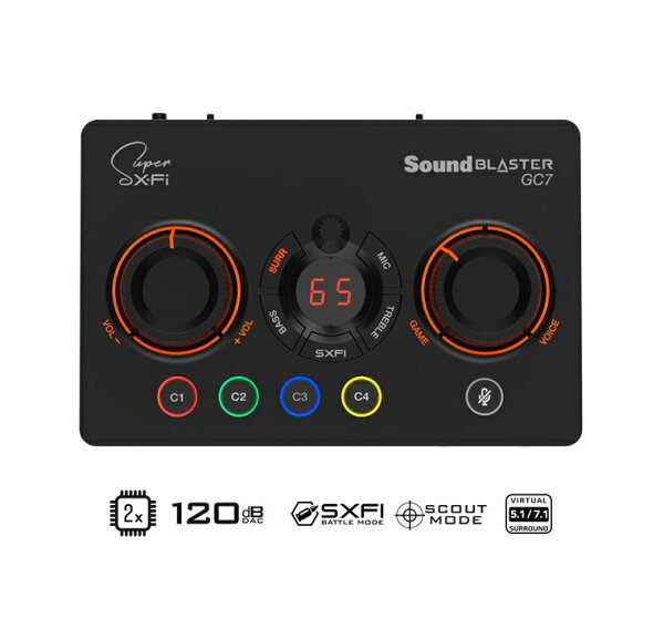 【公式ストア】【直販】Sound Blaster GC7 カスタマイズ可能 プログラマブル ボタン Super X-Fi 音質重視 ゲーミング USB DAC アンプ SB-GC7 ハイレゾ対応