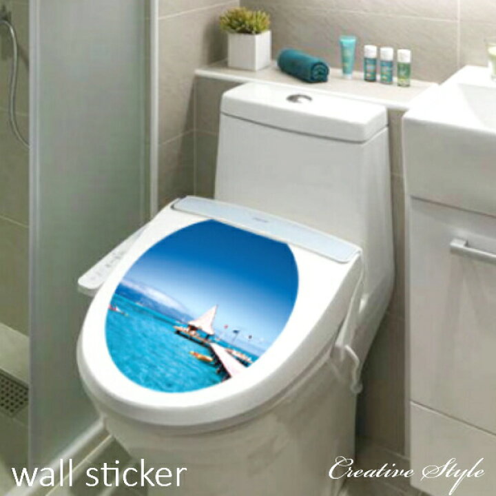 楽天市場 ウォールステッカー トイレステッカー バリ島 トイレ 便座フタシール Diy 壁紙 シール 貼ってはがせる 花 カバーシール 便座ふた ウォールステッカーcreative Style