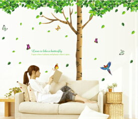 ウォールステッカー おしゃれ 大樹と蝶々 木 花 植物 グリーン 緑 春 壁飾り wallsticker 北欧 インテリア シール 壁紙 シール オシャレ diy 壁紙 窓 キッチン | 英字 Creative Style アルファベット 文字 新生活 インテリア 引っ越し おうち時間