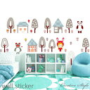 ウォールステッカー 【木とハウス】 子供部屋 壁飾り 動物 インテリア シール diy 壁紙 シール 絵 可愛い 木 身長計 …