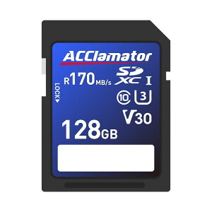 SD�J�[�h 64GB/128GB/256GB SDXC UHS-I UHS-II �J���� SD�J�[�h �ő�Ǐo���x170MB/s U3 Class10 �������J�[�h Full HD  4K UHD �r�f�I Acclamator(V30,64GB