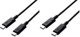 エレコム USB C to USB C ケーブル USB2.0規格認証品 PD対応 3A出力 ブラック U2C-CCNBK2シリーズ