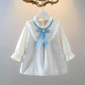 ワンピース キッズ 女の子 子供服 長袖 プリンセスドレス 春秋物 フォーマル チュールスカート 子供ドレス お姫様 かわいい おしゃれ きれいめ レース切り替え パーティー用 発表会 通学着 普段着 お出かけ着 膝丈 フレア Aライン 高見え シンプル