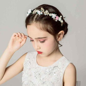 ヘアアクセサリー キッズ 子供用 髪飾り 女の子 花冠 花冠風 ヘアバンド カチューシャ フラワーガール ドレスアップ小物 ピンク系 韓国風 かわいい おしゃれ 発表会 結婚式 七五三 記念撮影 パーティー イベント用品 華やか エレガント 髪留め ヘア
