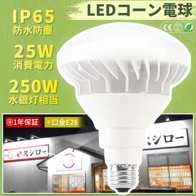 【CE RoHS PSE認証】LED バラストレス水銀灯 25W PAR38 5000lm IP65 防水 防塵 屋内 屋外 兼用 LED高天井器具 密閉型器具対応 照射角140° 50000H バラストレス水銀灯 電球の代替品 LED電球 500W水銀灯相当 倉庫 工場 看板 作業灯 天井照明 電源内蔵 AC100V/200V 高性能