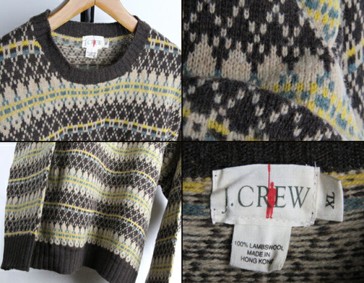 楽天市場】J.CREWジェイクルー幾何学柄セーター（古着・【中古 